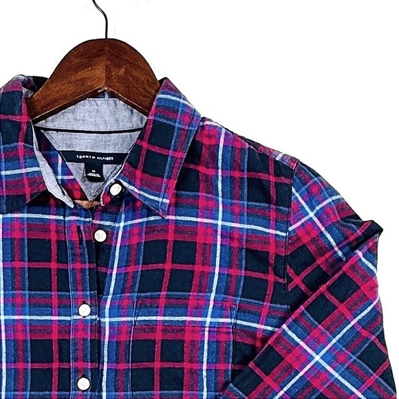 Tommy Hilfiger Tops - Tommy Hilfiger, Women's Flannel Plaid Shirt, Long Sleeve, Sz M